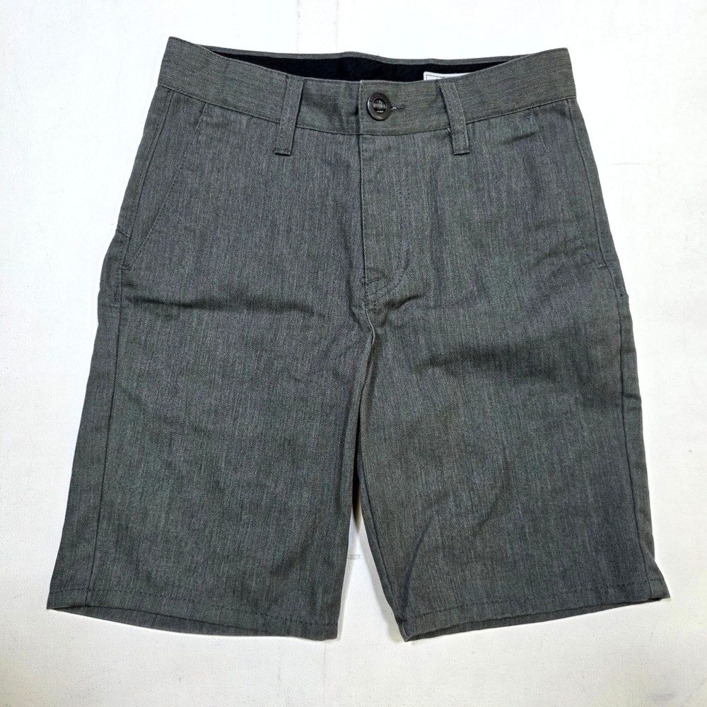 Volcom Chino Shorts Boys 25 Gray Heathered Repreve Recycled Walk Shorts C0912030